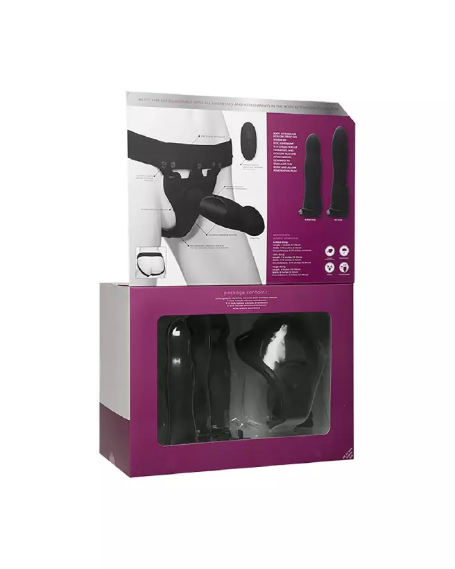 Image Naughty Silicone Harness de Doc Johnson, gode ceinture en silicone ajustable et ergonomique pour couples-3