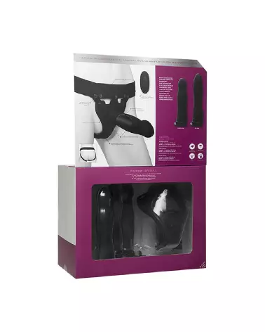 Image Naughty Silicone Harness de Doc Johnson, gode ceinture en silicone ajustable et ergonomique pour couples-3