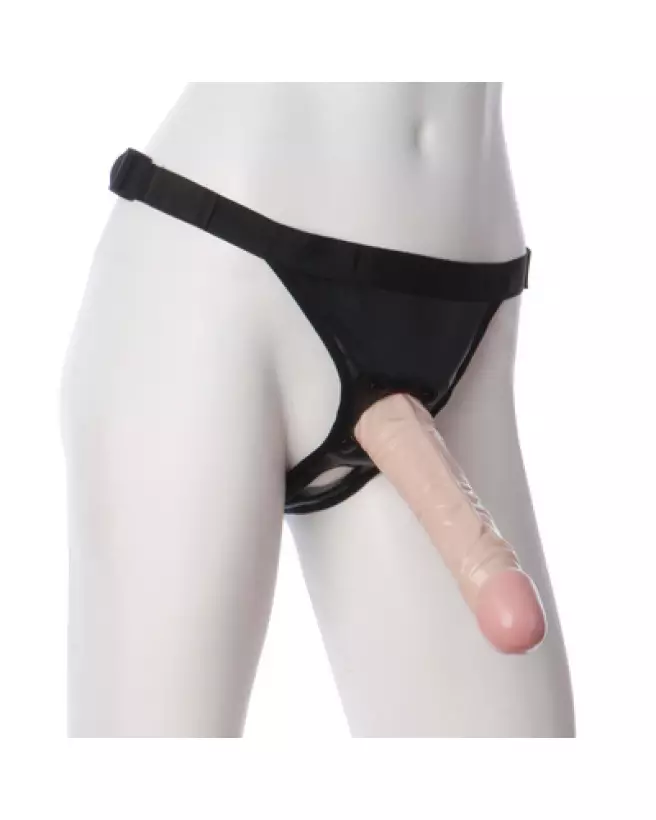 Gode Classique Ultra 8/20 cm Vanille de Doc Johnson avec Harnais-1