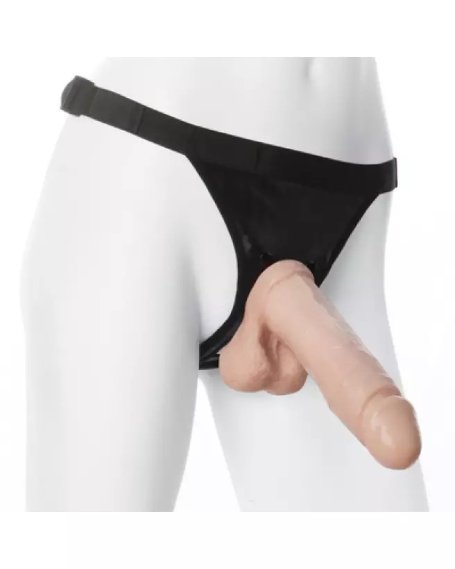Image du Realistic Cock + Ultra Harness de Doc Johnson, gode ceinture réaliste 20 cm-1