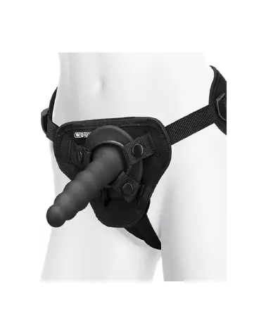 Image du Ribbed Vibrating Pleasure Set avec télécommande par Doc Johnson, gode ceinture vibrant et texturé-3