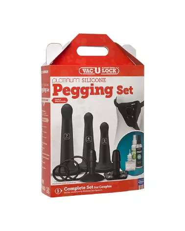 Silicone Pegging Set de Doc Johnson en action, godes ceintures de qualité premium pour couples-2