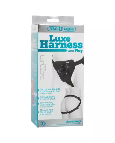 Image du Platinum Luxury Harness avec Plug de Doc Johnson, harnais de luxe pour stimulation-2