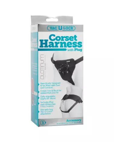 Platinum Corset Harness avec Plug par Doc Johnson - Gode Ceinture de Luxe-2