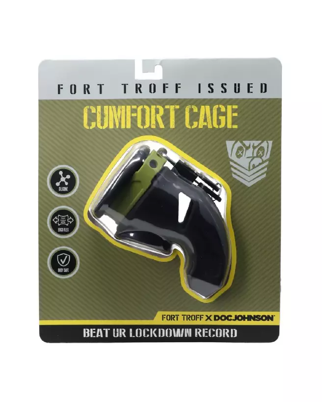 Image de la CUMfort Cage Black de Doc Johnson pour chasteté sécurisée et discrète-2