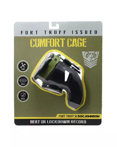 Image de la CUMfort Cage Black de Doc Johnson pour chasteté sécurisée et discrète-2