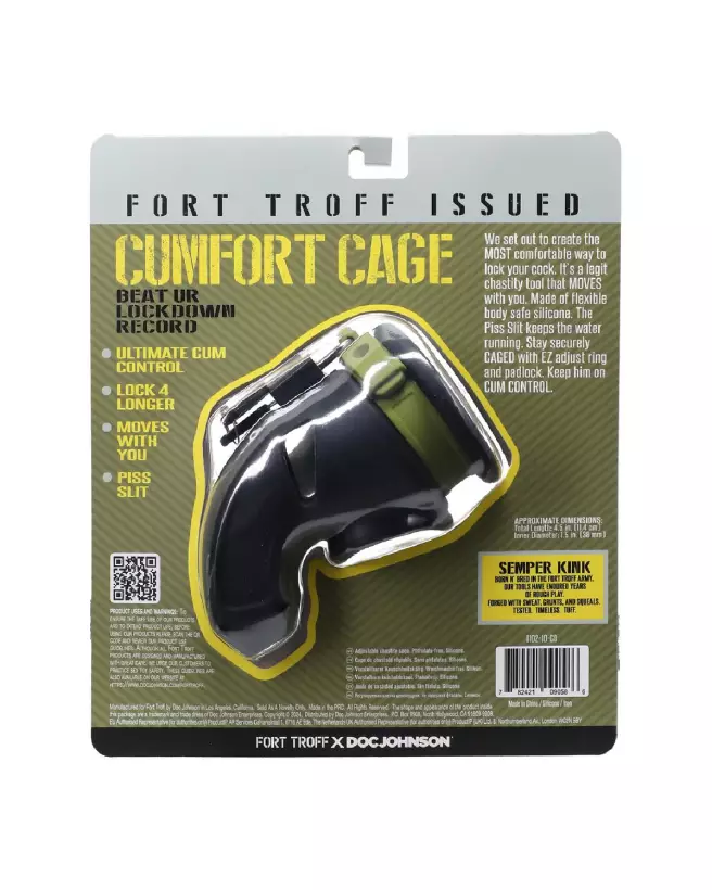 Image de la CUMfort Cage Black de Doc Johnson pour chasteté sécurisée et discrète-4