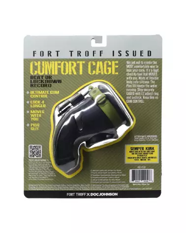 Image de la CUMfort Cage Black de Doc Johnson pour chasteté sécurisée et discrète-4