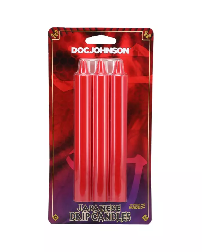 Bougies rouges basse température Doc Johnson pour jeux sensoriels-2