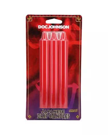 Bougies rouges basse température Doc Johnson pour jeux sensoriels-2