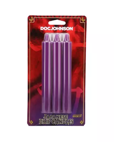 Bougies à goutte japonaises violettes Doc Johnson, idéales pour ambiance basse température-3