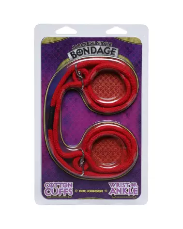 Menottes en coton 100% Doc Johnson pour poignets et chevilles, idéales pour jeux de bondage-2