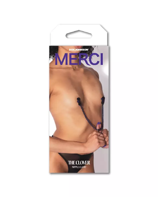 Image des pinces à tétons Chained Up violet de Doc Johnson - Accessoire érotique ajustable-2