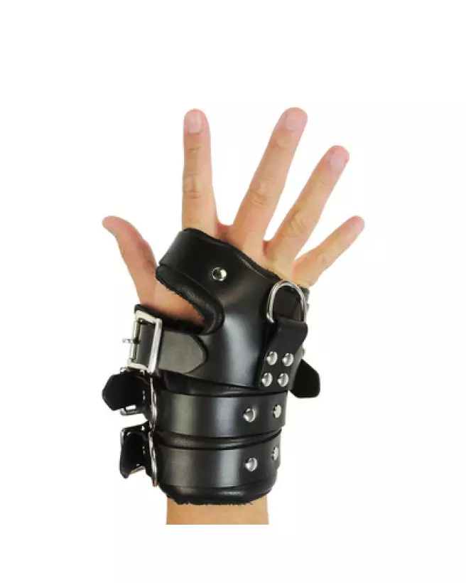 Menottes Four Buckle Suspension Cuffs noires de XR Brands pour BDSM-1