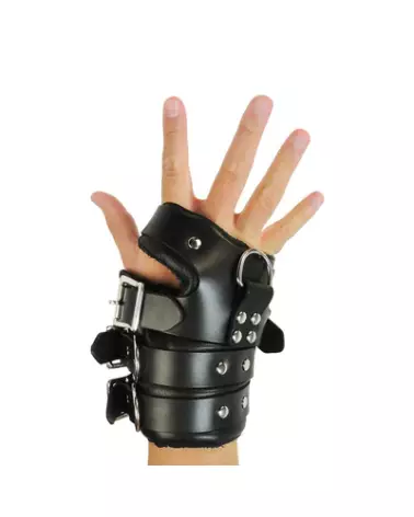 Menottes Four Buckle Suspension Cuffs noires de XR Brands pour BDSM-1