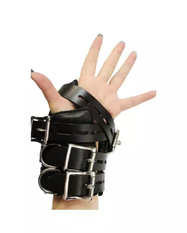 Menottes Four Buckle Suspension Cuffs noires de XR Brands pour BDSM-2