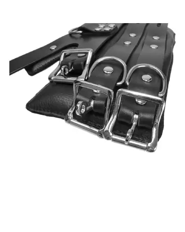 Menottes Four Buckle Suspension Cuffs noires de XR Brands pour BDSM-6