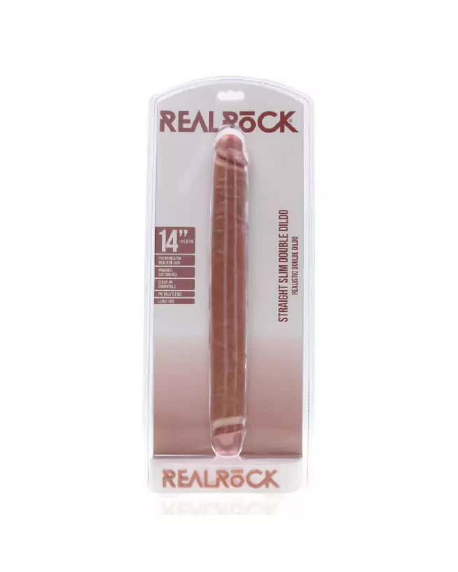 RealRock Slim Double Ended Dong 14 inch Tan - Vue détaillée-2