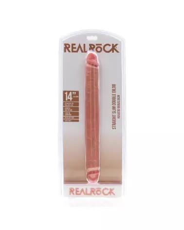 Double Ended Dong 14 Inch Flesh RealRock Slim pour plaisir partagé et sensations réalistes-2