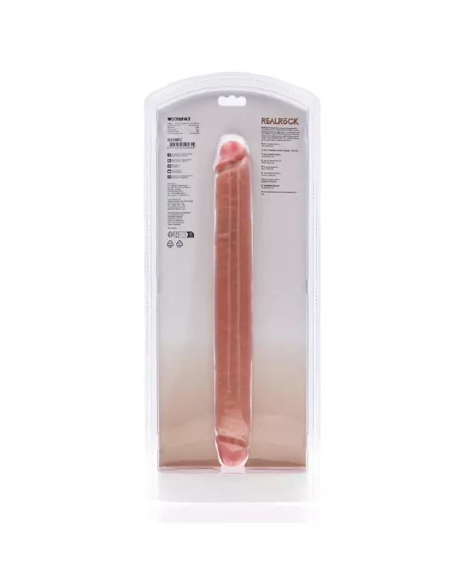 Double Ended Dong 14 Inch Flesh RealRock Slim pour plaisir partagé et sensations réalistes-3