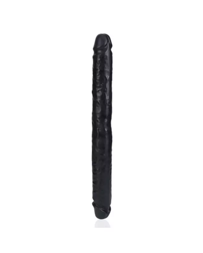 Image du Slim Double Ended Dong 14 pouces noir de RealRock by Shots, jouet sexuel flexible et hypoallergénique-1