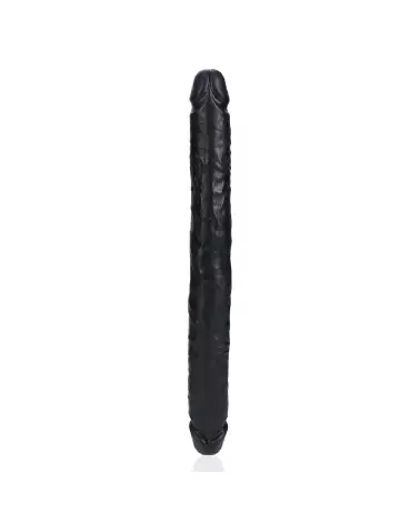 Image du Slim Double Ended Dong 14 pouces noir de RealRock by Shots, jouet sexuel flexible et hypoallergénique-4