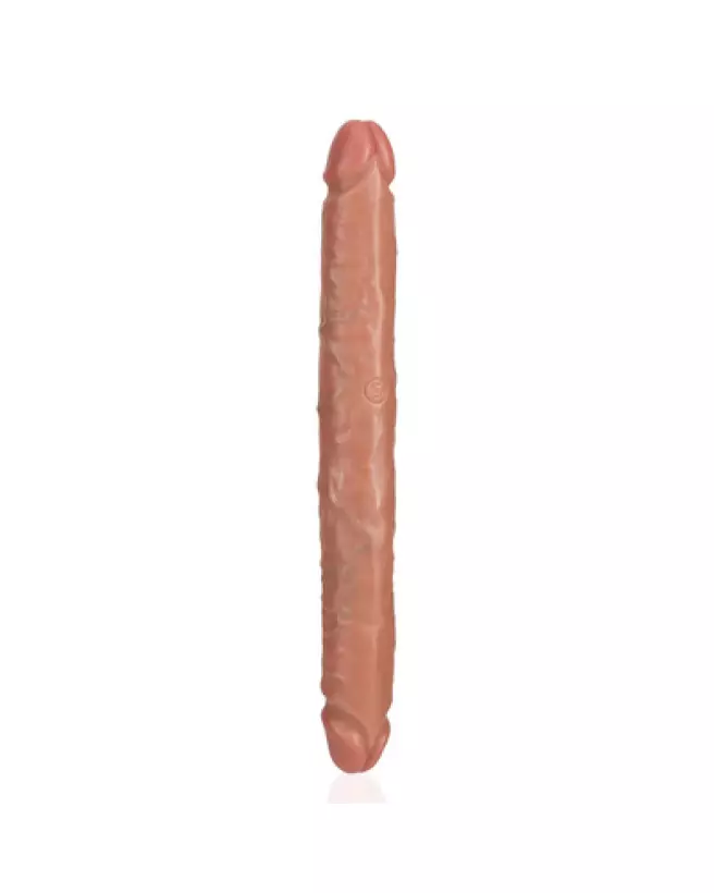 Image du Double Dong Slim 12 pouces Tan de RealRock, jouet double usage pour plaisir solo ou partagé-1