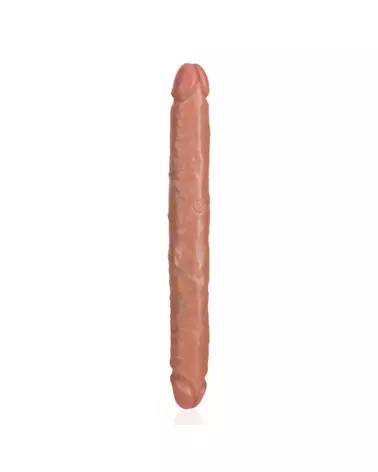 Image du Double Dong Slim 12 pouces Tan de RealRock, jouet double usage pour plaisir solo ou partagé-1