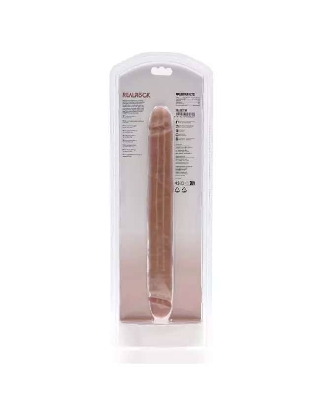 Image du Double Dong Slim 12 pouces Tan de RealRock, jouet double usage pour plaisir solo ou partagé-3