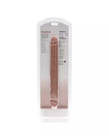 Image du Double Dong Slim 12 pouces Tan de RealRock, jouet double usage pour plaisir solo ou partagé-3