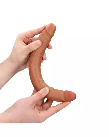 Image du Double Dong Slim 12 pouces Tan de RealRock, jouet double usage pour plaisir solo ou partagé-7