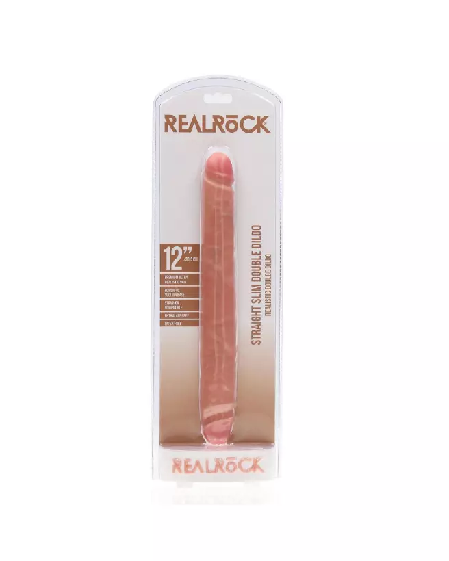 Double Ended Dong 12 pouces Flesh de RealRock - Sextoy réaliste pour plaisir partagé-2