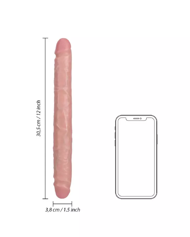 Double Ended Dong 12 pouces Flesh de RealRock - Sextoy réaliste pour plaisir partagé-6
