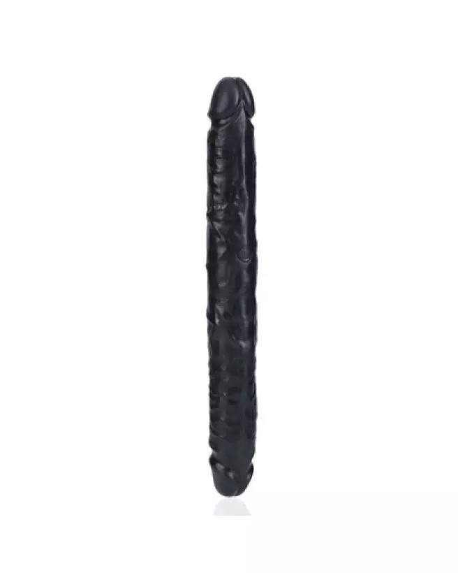 Image du Slim Double Ended Dong 12 pouces noir de RealRock, jouet intime double extrémité pour plaisir partagé-1