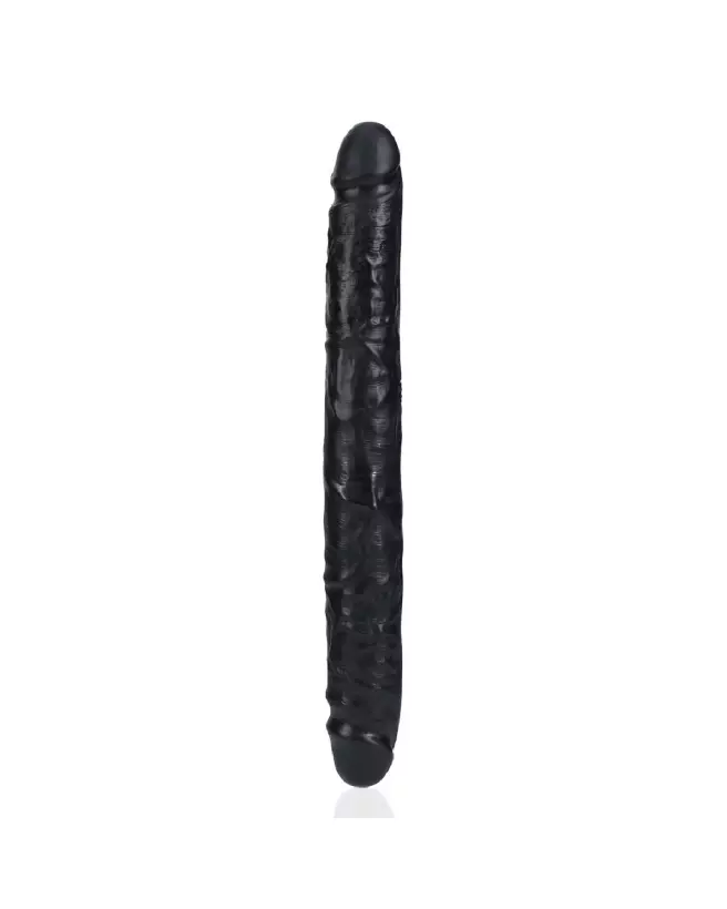 Image du Slim Double Ended Dong 12 pouces noir de RealRock, jouet intime double extrémité pour plaisir partagé-5