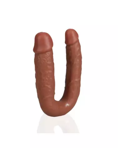 Image du Double Dildo U Shaped 12.7 cm Tan de RealRock by Shots pour plaisir partagé-1
