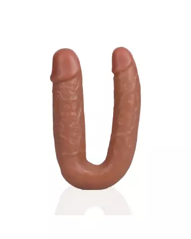 Image du Double Dildo U Shaped 12.7 cm Tan de RealRock by Shots pour plaisir partagé-4