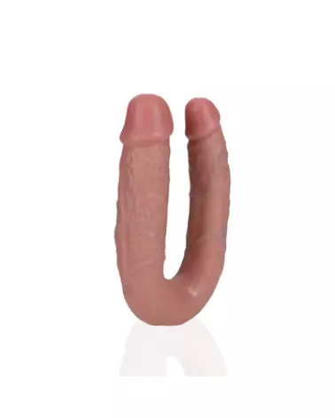 U Shaped Double Dildo 5 Inch Flesh RealRock by Shots Double Dong-1