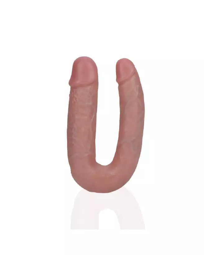 U Shaped Double Dildo 5 Inch Flesh RealRock by Shots Double Dong-4