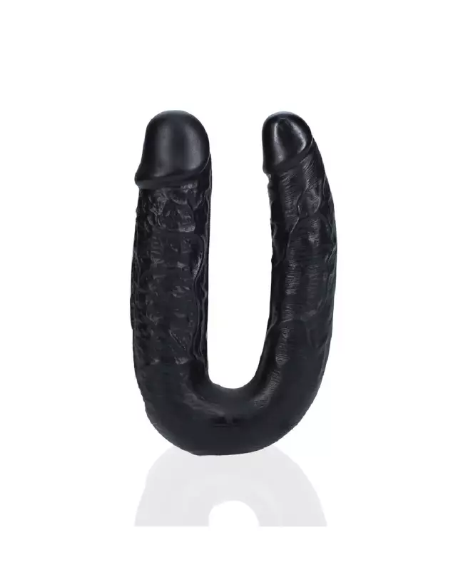 Double Dildo U Shaped 5 inch Black de RealRock by Shots-4