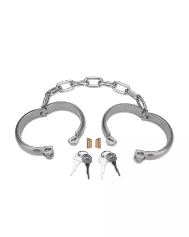 Menottes robustes Prowler Red pour chevilles, couleur argent, accessoire durable et sécurisé pour bondage-2