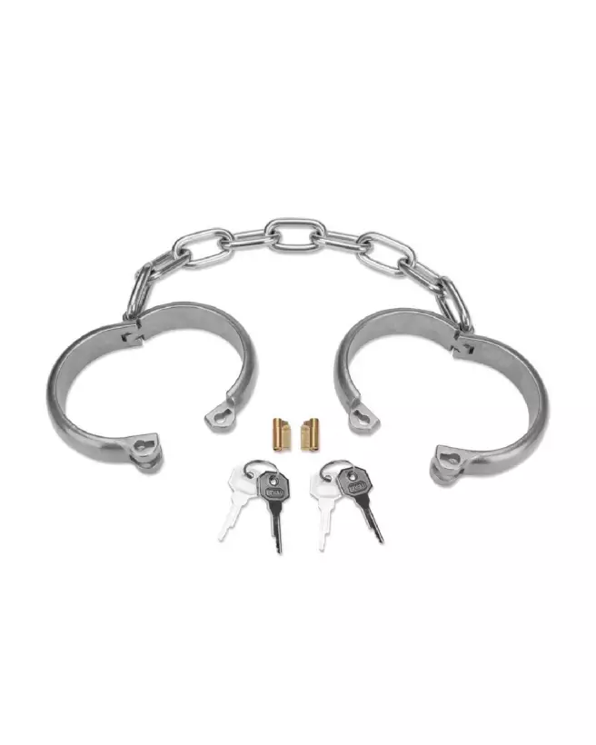 Image des menottes Heavy Duty Hand Cuffs Silver par Prowler Red, robustes et sécurisées pour professionnels et jeux de r-2
