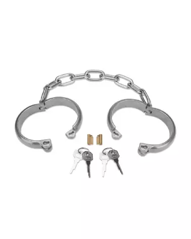 Image des menottes Heavy Duty Hand Cuffs Silver par Prowler Red, robustes et sécurisées pour professionnels et jeux de r-2