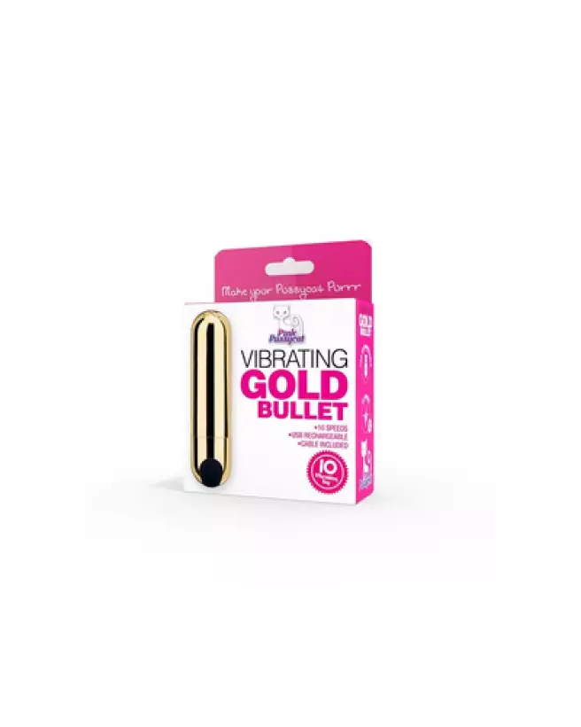 Image du Mini Vibro Gold Bullet de Pink Pussycat, vibromasseur compact et élégant-1