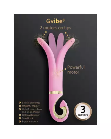 G-Vibe 3 Candy Pink vibromasseur en silicone médical ergonomique et doux-6