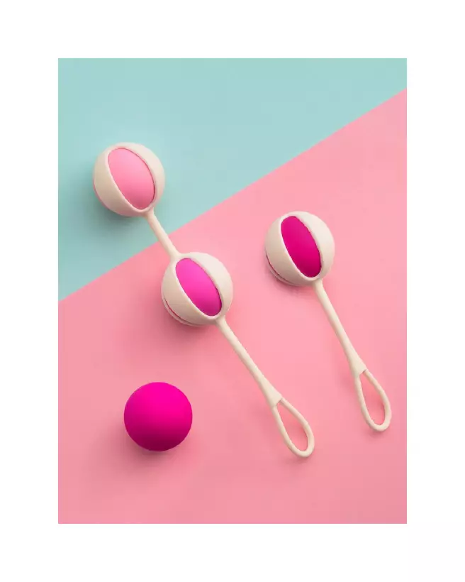 Image des Geisha Balls Mini Raspberry de G-Vibe, boules de Geisha en silicone médical pour tonification pelvienne-3