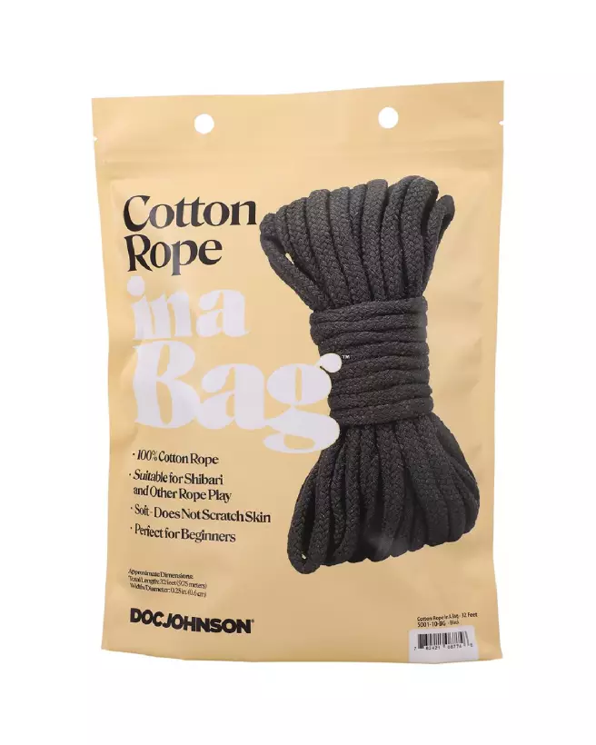 Image de la Corde en Coton Noir Doc Johnson pour Shibari de 32 pieds-3