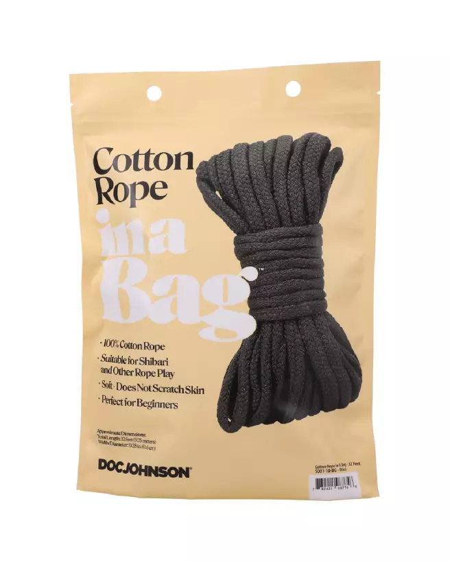 Image de la Corde en Coton Noir Doc Johnson pour Shibari de 32 pieds-5