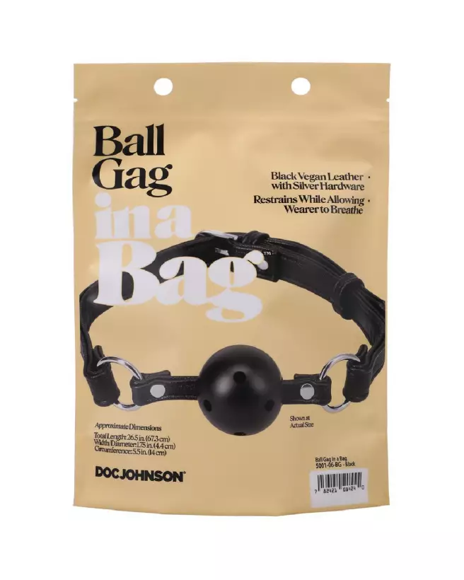 Ball Gag Doc Johnson en silicone pour jeux de soumission et contrôle sécurisé-4