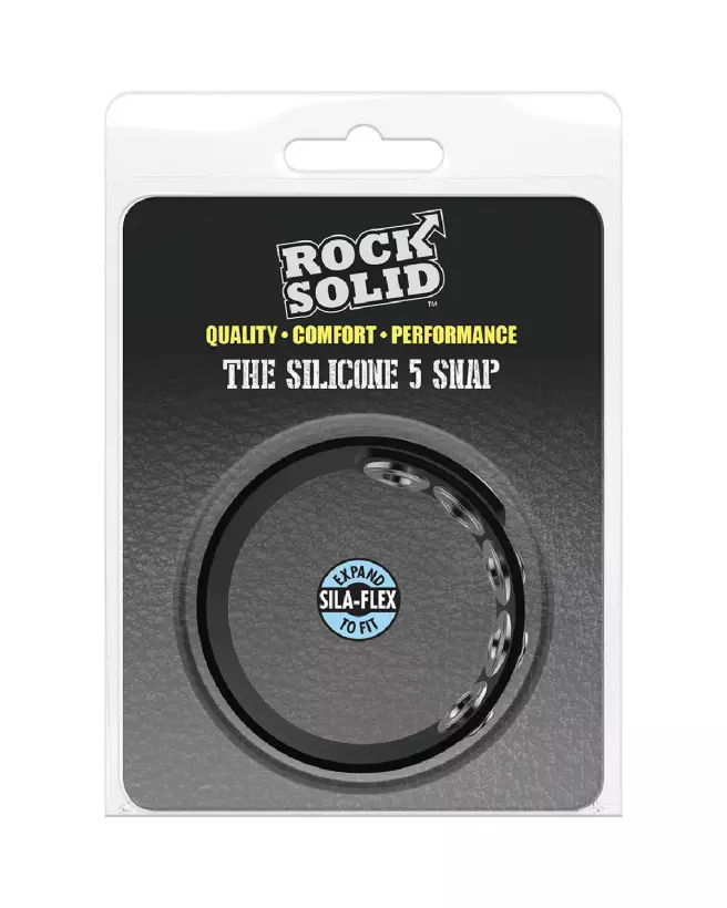 Image du Silicone 5 Snap Cockring de Doc Johnson - Anneau Pénien Ajustable-2